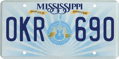 MS license plate OKR690