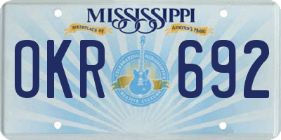MS license plate OKR692