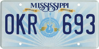 MS license plate OKR693