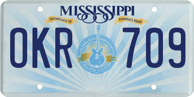 MS license plate OKR709