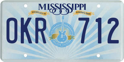 MS license plate OKR712