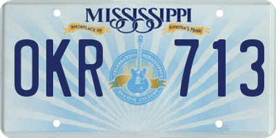 MS license plate OKR713