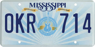 MS license plate OKR714