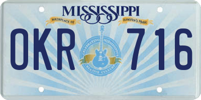 MS license plate OKR716