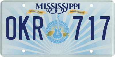 MS license plate OKR717