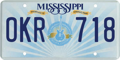 MS license plate OKR718