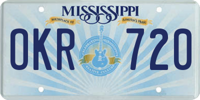 MS license plate OKR720