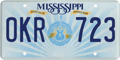 MS license plate OKR723
