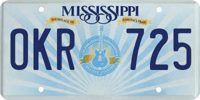 MS license plate OKR725
