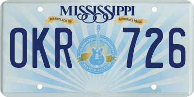 MS license plate OKR726
