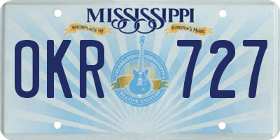 MS license plate OKR727