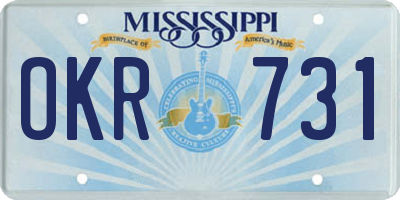 MS license plate OKR731