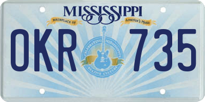 MS license plate OKR735