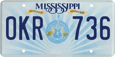 MS license plate OKR736
