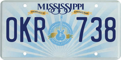 MS license plate OKR738