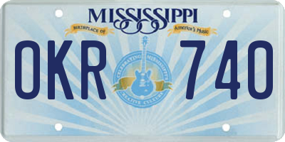 MS license plate OKR740