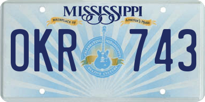 MS license plate OKR743
