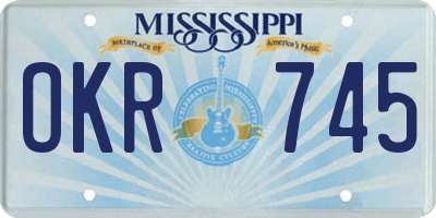 MS license plate OKR745