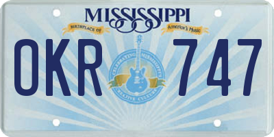 MS license plate OKR747