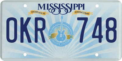 MS license plate OKR748