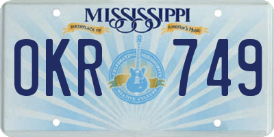 MS license plate OKR749