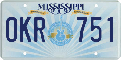 MS license plate OKR751