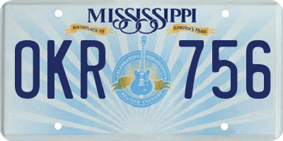 MS license plate OKR756