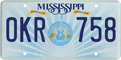 MS license plate OKR758