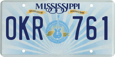 MS license plate OKR761