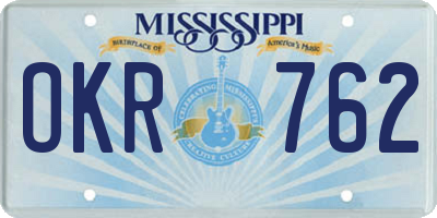 MS license plate OKR762