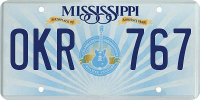 MS license plate OKR767