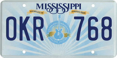 MS license plate OKR768