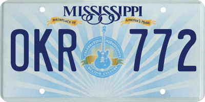 MS license plate OKR772
