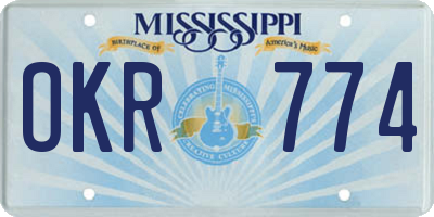 MS license plate OKR774