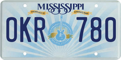 MS license plate OKR780