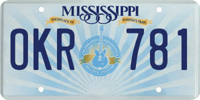 MS license plate OKR781