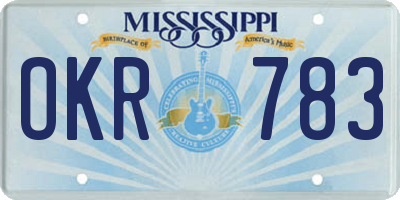 MS license plate OKR783