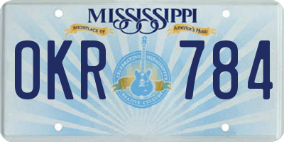 MS license plate OKR784