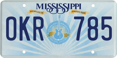 MS license plate OKR785