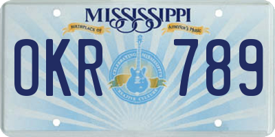 MS license plate OKR789