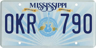 MS license plate OKR790
