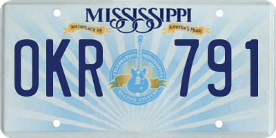 MS license plate OKR791