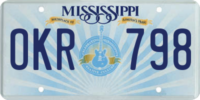 MS license plate OKR798