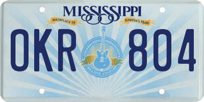 MS license plate OKR804