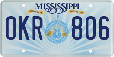 MS license plate OKR806