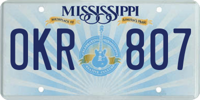 MS license plate OKR807