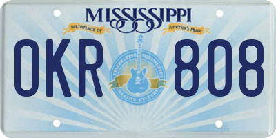 MS license plate OKR808