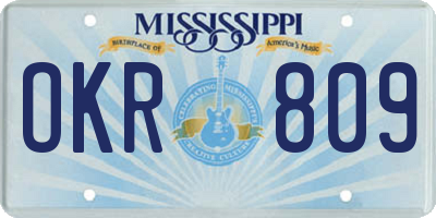 MS license plate OKR809