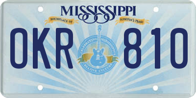 MS license plate OKR810