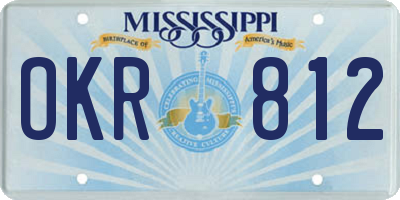 MS license plate OKR812